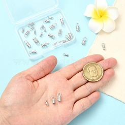30個3スタイルの真鍮コードエンド  穴付きエンドキャップ  鞄・布作り用品  コラム  プラチナメッキ  7~10x2.5~5mm  穴：2~3mm  内径：1.4~3mm  10個/スタイル&nbsp;FIND-CJ0004-71