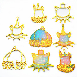 Alloy Open Back Bezel Pendants&nbsp;PALLOY-E524-D04-G