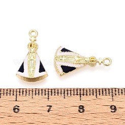 プルシアンブルー合金エナメルペンダント  アパレシーダの聖母のチャーム  ゴールドカラー  18.5x10x3mm  穴：1.4~1.5mm&nbsp;PALLOY-T092-14G