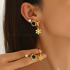3 Pairs Stainless Steel Stud Earring & Hoop Earring Sets&nbsp;TP3302