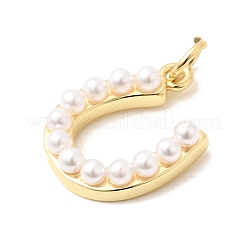 Brass & Plastic Pearl Pendants&nbsp;KK-H267-013G