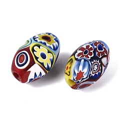 Handmade Millefiori Glass Oval Beads&nbsp;LA-N001-03B