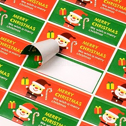 クリスマスのためのサンタクロース模様DIYのラベルペースターの絵のステッカーの長方形  カラフル  4.5x1.5cm  約24個/シート&nbsp;AJEW-L053-08