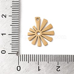 ステンレスペンダント201個  レーザー切断  花のチャーム  ゴールドカラー  16x14x1mm  穴：1.2mm&nbsp;STAS-E211-11G