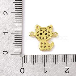 Real 18K Gold Plated Brass Pave Clear Cubic Zirconia Connector Charms&nbsp;KK-L209-059G-02