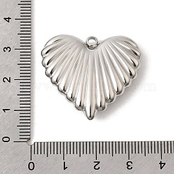 304ステンレスペンダント  ハートチャーム  ステンレス鋼色  28x32x7mm  穴：2.5mm&nbsp;STAS-B128-11D-P