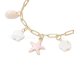 Natural Freshwater Shell Beads & Alloy Enamel Charm Bracelets&nbsp;BJEW-JB12214-01
