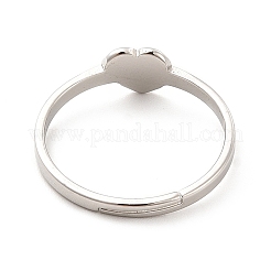 Non-Tarnish 201 Stainless Steel Heart Adjustable Ring for Women&nbsp;RJEW-F131-06P