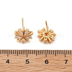 Brass Micro Pave Clear Cubic Zirconia Stud Earrings for Women&nbsp;EJEW-G428-26G-02