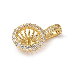 Brass Micro Pave Clear Cubic Zirconia Stud Earring Findings&nbsp;KK-D369-04G