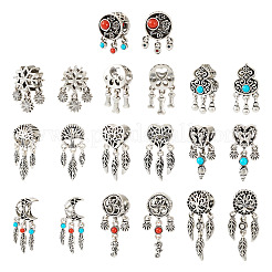20Pcs 10 Styles Tibetan Style Alloy European Dangle Charms&nbsp;FIND-KS0001-30