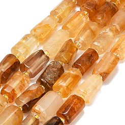 Natural Yellow Hematoid Quartz/Golden Healer Quartz Beads Strands&nbsp;G-F836-B03-01
