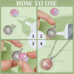 DIY Dome Blank Alloy Pendant Making Kits&nbsp;DIY-SP0001-60C