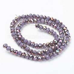 Electroplate Opaque Glass Beads Strands&nbsp;EGLA-A034-P4mm-R12