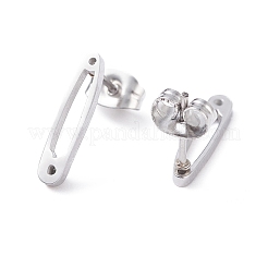 Non-Tarnish 304 Stainless Steel Stud Earrings Findings&nbsp;LS-EJEW-Z017-02P