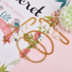 Brass Charm Bracelets & Curb Chain Bracelets Sets&nbsp;BJEW-SZ0001-005G