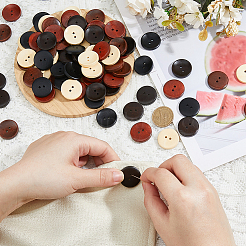 100Pcs 5 Colors 2-Hole Pearwood Buttons&nbsp;BUTT-HS0001-03