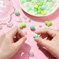 約 150 個 DIY アクリル & プラスチックビーズジュエリー作成検索キット  ライム  5.5~34x6~20x5.5~12.5mm  穴：1.3~3.7mm&nbsp;DIY-CJ0002-33