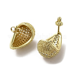 Brass Micro Pave Cubic Zirconia Stud Earrings&nbsp;EJEW-G381-04G