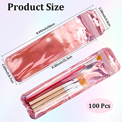 長方形のPPプラスチック製再封可能な包装袋  カメリア  24x6.7x0.01cm&nbsp;AJEW-WH20054-084F