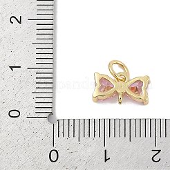 Rack Plating Brass Micro Pave Cubic Zirconia Links&nbsp;KK-Q028-14G