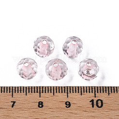 透明なアクリルビーズ  ラウンド  多面カット  ピンク  8mm  穴：1.6mm  約1810個/500g&nbsp;MACR-S373-133-T04