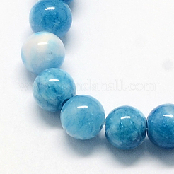 天然染色ペルシャ翡翠宝石ビーズ連売り  ラウンド  空色  6mm  穴：1mm  約66個/連  15.7インチ&nbsp;G-R271-6mm-XP15