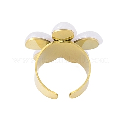 Flower Natural Shell Finger Rings&nbsp;RJEW-H234-02G