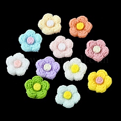 オペーク樹脂カボション  花  ミックスカラー  12.5~13x4.9mm&nbsp;RESI-E039-12