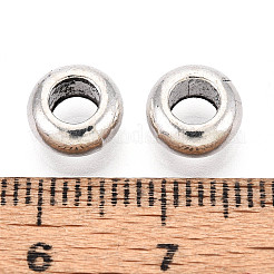 チベット風合金ビーズ  フラットラウンド  アンティークシルバー  8x4mm  穴：4mm&nbsp;TIBE-N013-13AS