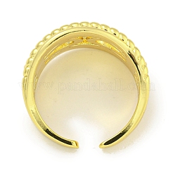 Rack Plating Brass Micro Pave Cubic Zirconia Chains Open Cuff Rings for Women&nbsp;RJEW-I104-08G