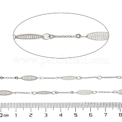 304ステンレススチール楕円形＆リンクバーチェーン  ハンダ付け  ステンレス鋼色  11.5x3.5x0.2mm&nbsp;CHS-A016-56P-A