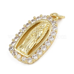 Brass Micro Pave Cubic Zirconia Pendants&nbsp;KK-Z123-24G-06