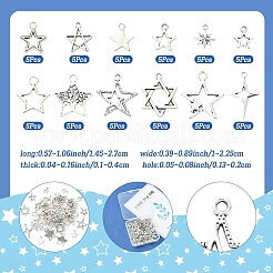 60Pcs 12 Styles Tibetan Style Zinc Alloy Pendants&nbsp;FIND-YW0012-32
