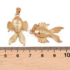 304ステンレスペンダント  魚のチャーム  ゴールドカラー  28x18x7mm  穴：7x2.5mm&nbsp;STAS-P438-38B-G