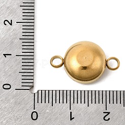 304 Stainless Steel with Faceted K9 Glass Birth Stone Flat Round Links Connector Charms&nbsp;STAS-F139-042G-A10