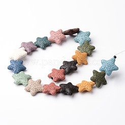 Dyed Star Synthetic Lava Rock Beads Strands&nbsp;G-F259-07-26mm