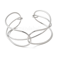 304 Stainless Steel Cuff Bangles for Women&nbsp;BJEW-Z150-01P-03