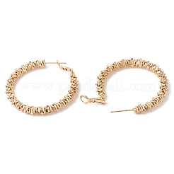 Brass Beaded Hoop Earrings&nbsp;EJEW-Q765-03G