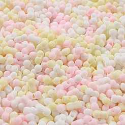 マカロンカラー不透明フロストガラスシードビーズ  ピーナッツ  カラフル  6x3x3mm  穴：1.2mm  約4000個/ポンド&nbsp;SEED-K009-12B-13