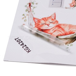 動物柄のPVC防水粘着ステッカー  壁のステッカー  猫の形  112~120x113~120x0.2mm&nbsp;STIC-K001-04C