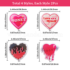 8Pcs 4 Sgtyles Acrylic Binder Paper Clips&nbsp;AJEW-SP0004-42