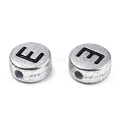 Silver Color Plated Acrylic Horizontal Hole Letter Beads&nbsp;MACR-T009-13