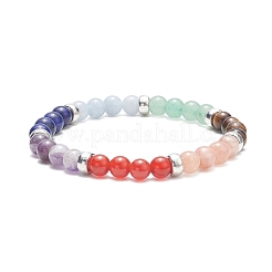Natural Mixed Gemstone Round Beaded Stretch Bracelets&nbsp;BJEW-JB09399