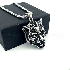 Vintage 304 Stainless Steel Lion Head Pendant Necklaces for Men Women&nbsp;LS-OG9311