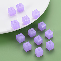 模造ゼリーアクリルビーズ  キューブ  暗い蘭  11.5x11x11mm  穴：2.5mm  約528個/500g&nbsp;MACR-S373-89-E04