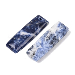 天然石ソーダライトペンダント  長方形チャーム  38~40x13~13.5x4~5mm  穴：1.2mm&nbsp;G-K381-19D