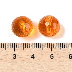 ガラス k9 ガラス  模造オーストリアクリスタルビーズ  ファセット（128ファセット）  ラウンド  ダークオレンジ  12mm  穴：1.4~2mm&nbsp;X-GLAA-H024-06C-21