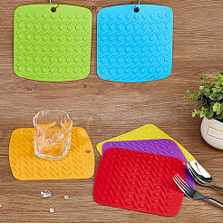 6Pcs 6 Colors Square Silicone Hot Mats for Hot Dishes&nbsp;AJEW-DC0001-14