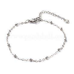 Tarnish Resistant 304 Stainless Steel Paperclip & Satellite Chains Bracelet Set&nbsp;BJEW-JB06524